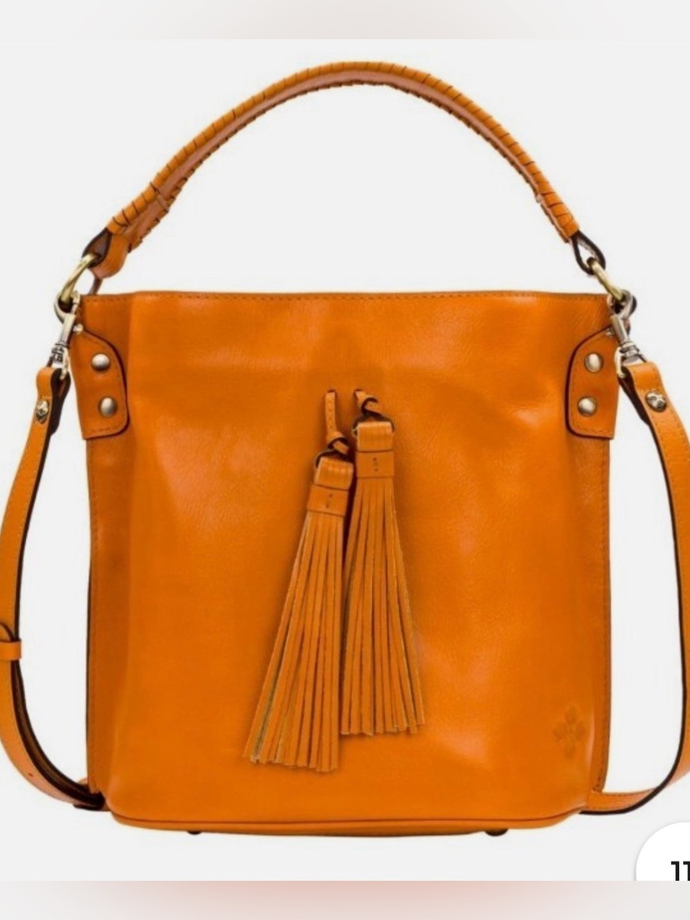 Patricia Nash Otavia Vintage Distressed Leather Bucket Bag-Sun Yellow-NWOT